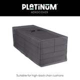 Platinum Aerocover kussentas, grijze beschermhoes voor high-back stoel-kussens