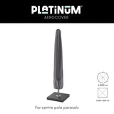 Platinum AeroCover parasolhoes voor centre pole parasols, donkergrijs, op standaard