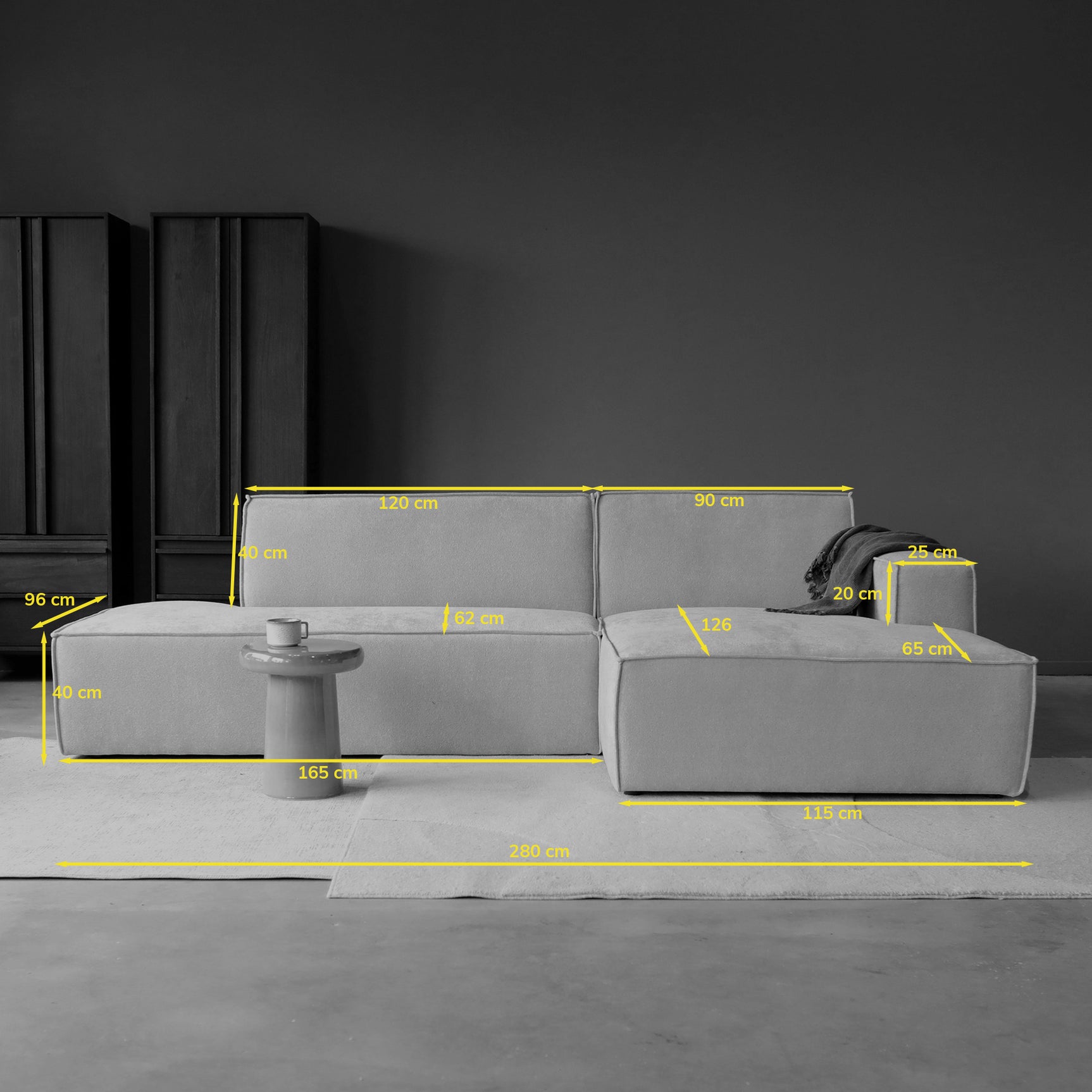 ENZO met chaise longue links - Melody 13