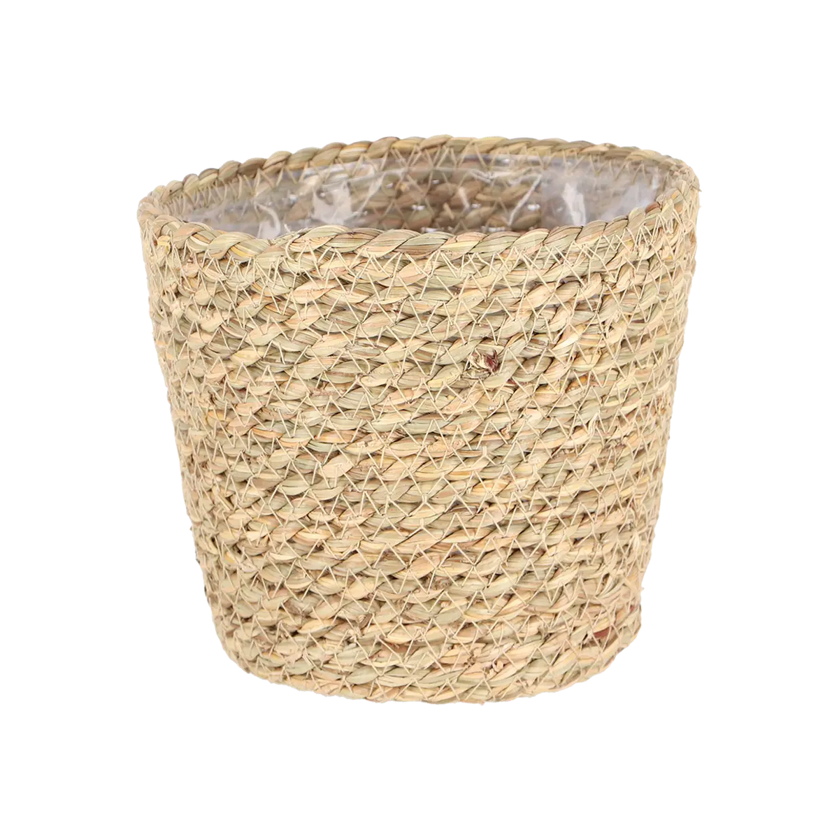 Esschert Design rieten bloempot met plastic voering