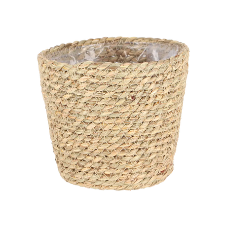 Esschert Design rieten bloempot met plastic voering