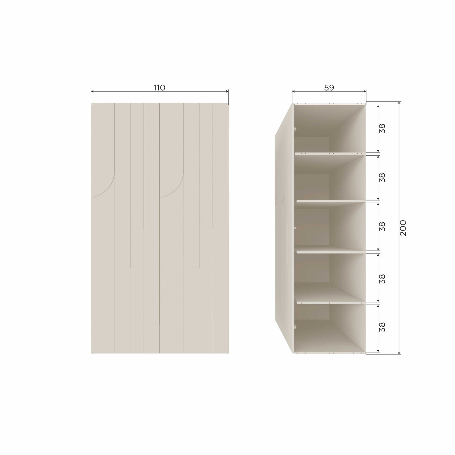 RAIN 2-DEURS OPBERGKAST GRENEN DUST [fsc]