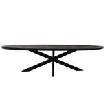 Eettafel Brandy Zwart | 160 cm | Ovaal
