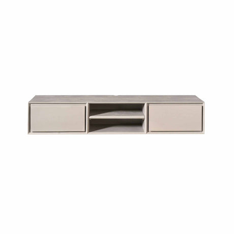 Zwevend tv-meubel taupe met twee laden en open middenplank