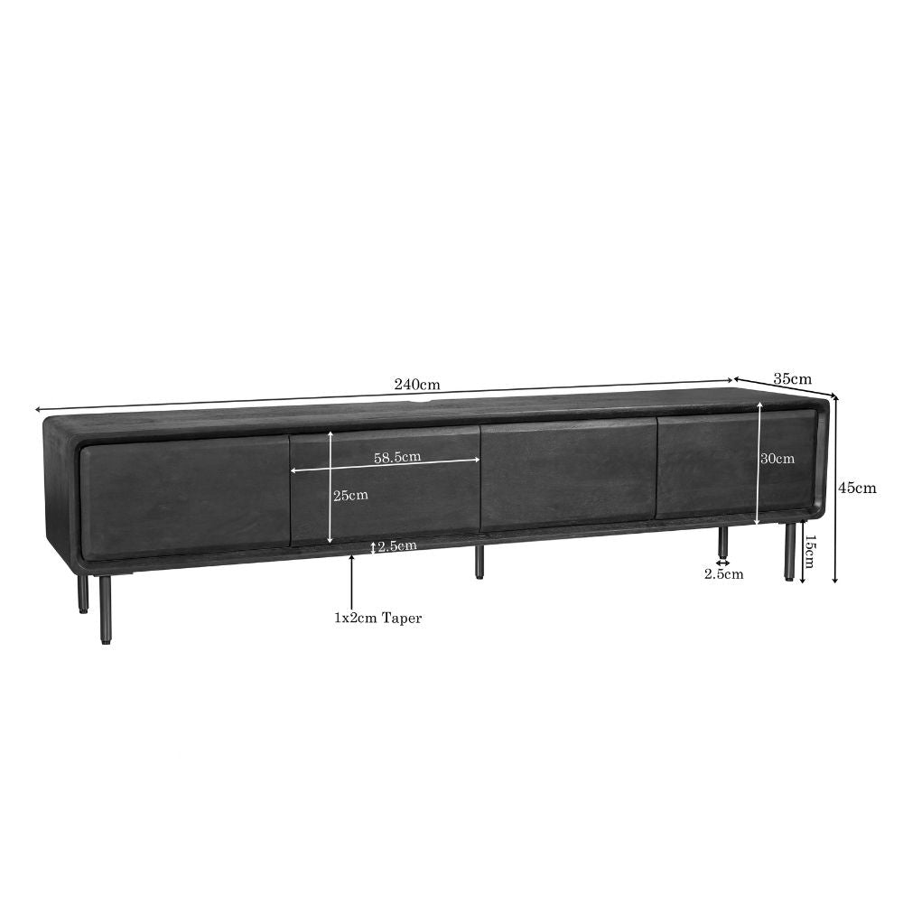 Zwevend tv meubel Allure Bruin Mangohout 240 cm