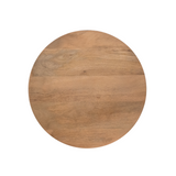 Rond houten tafelblad naturel met zichtbare houtnerf
