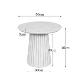 Salontafel met rond blad van mangohout; afmetingen: 50 cm breed, 46 cm hoog