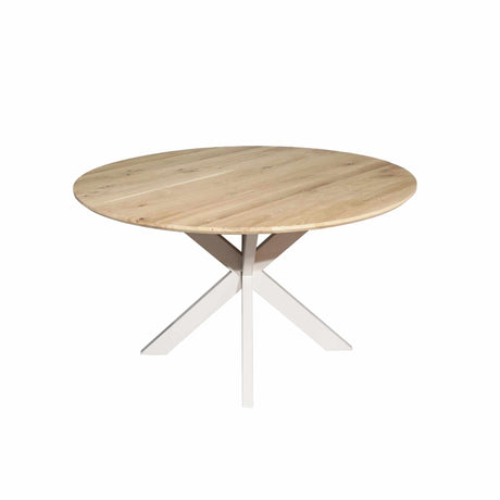 Eiken eettafel Ferris | Rond 130 cm | Naturel | Poot zand