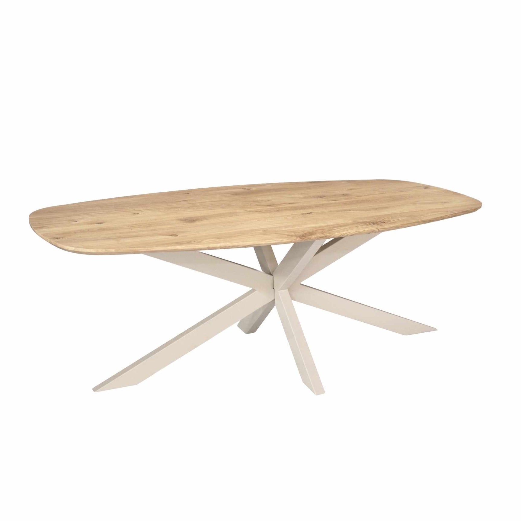 Eiken eettafel Ferris | Deens Ovaal 200 cm | Naturel | Poot Zand