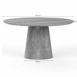 Technische schets: ronde eettafel met Ø150 cm en hoogte 75 cm