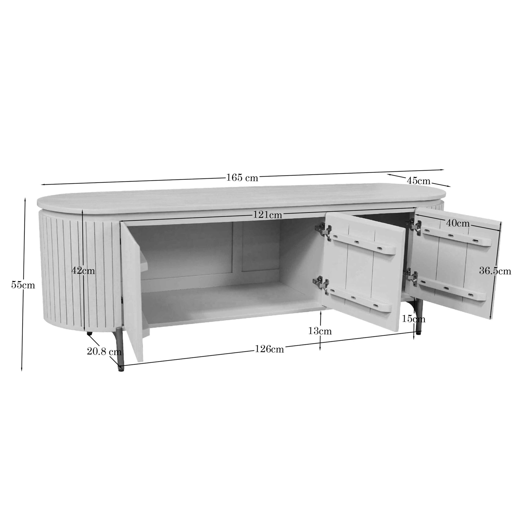 Tv-meubel Solana bruin mangohout 165 cm