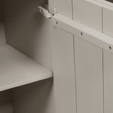 Wit dressoir met open binnenvak en deur met scharnier