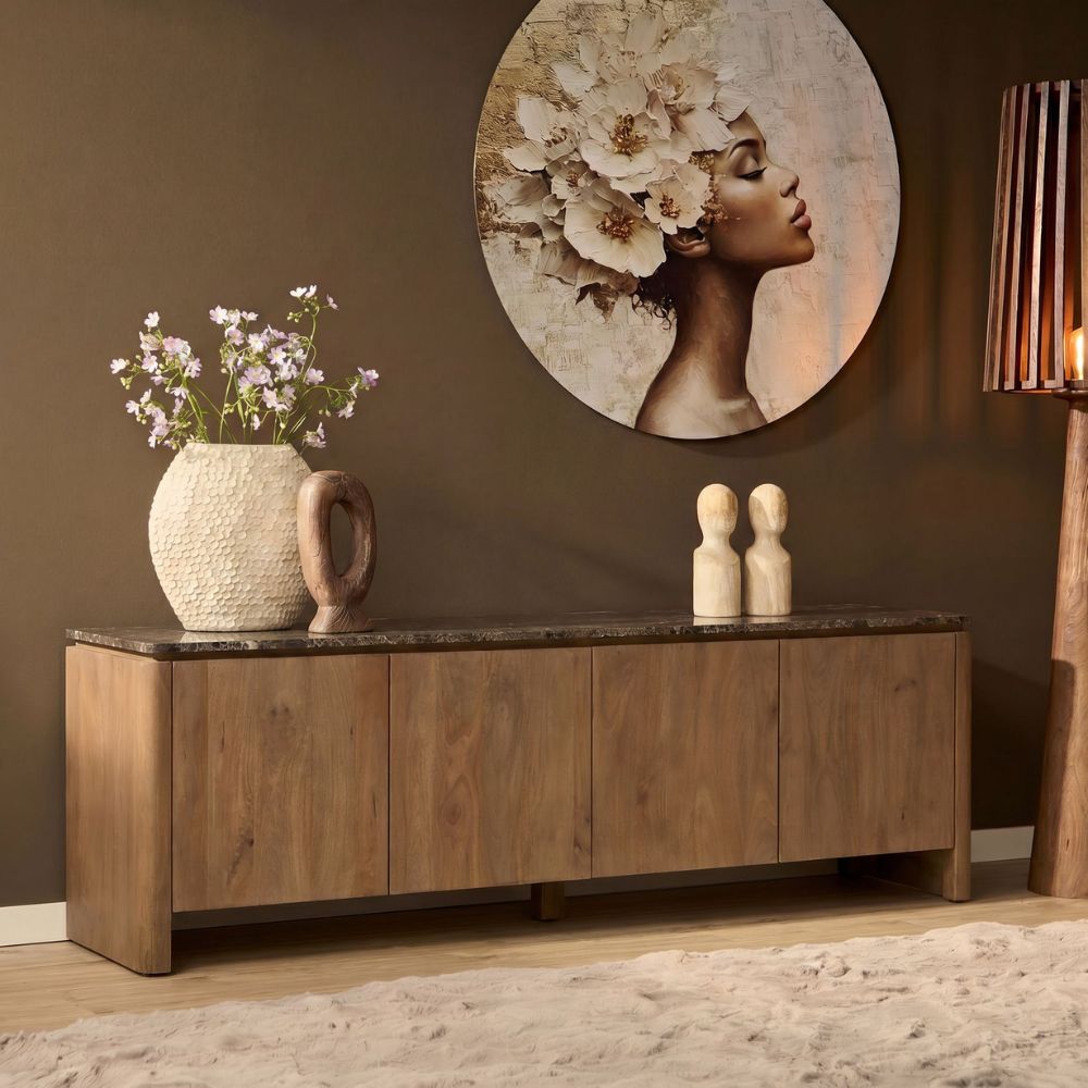 tv-meubel Dallas naturel mangohout 210 cm