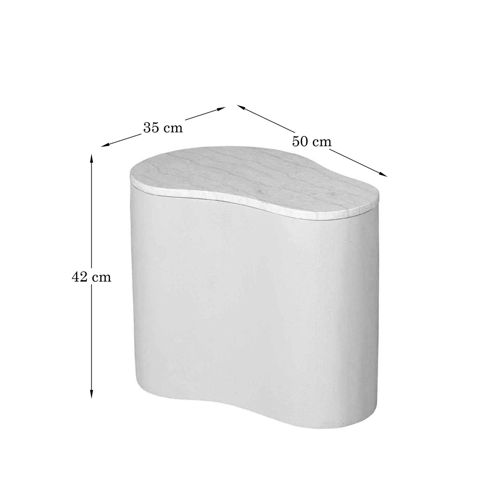 Salontafel Lovi bruin met licht houten blad, 50×35×42 cm.