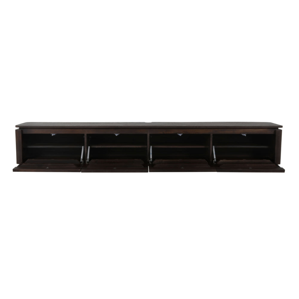 Zwevend tv-meubel Dallas bruin mangohout 210 cm