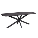 Eettafel Elegance Zwart | Deens ovaal | 200x100 cm