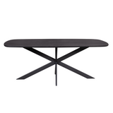 Eettafel Elegance Zwart | Deens ovaal | 200x100 cm