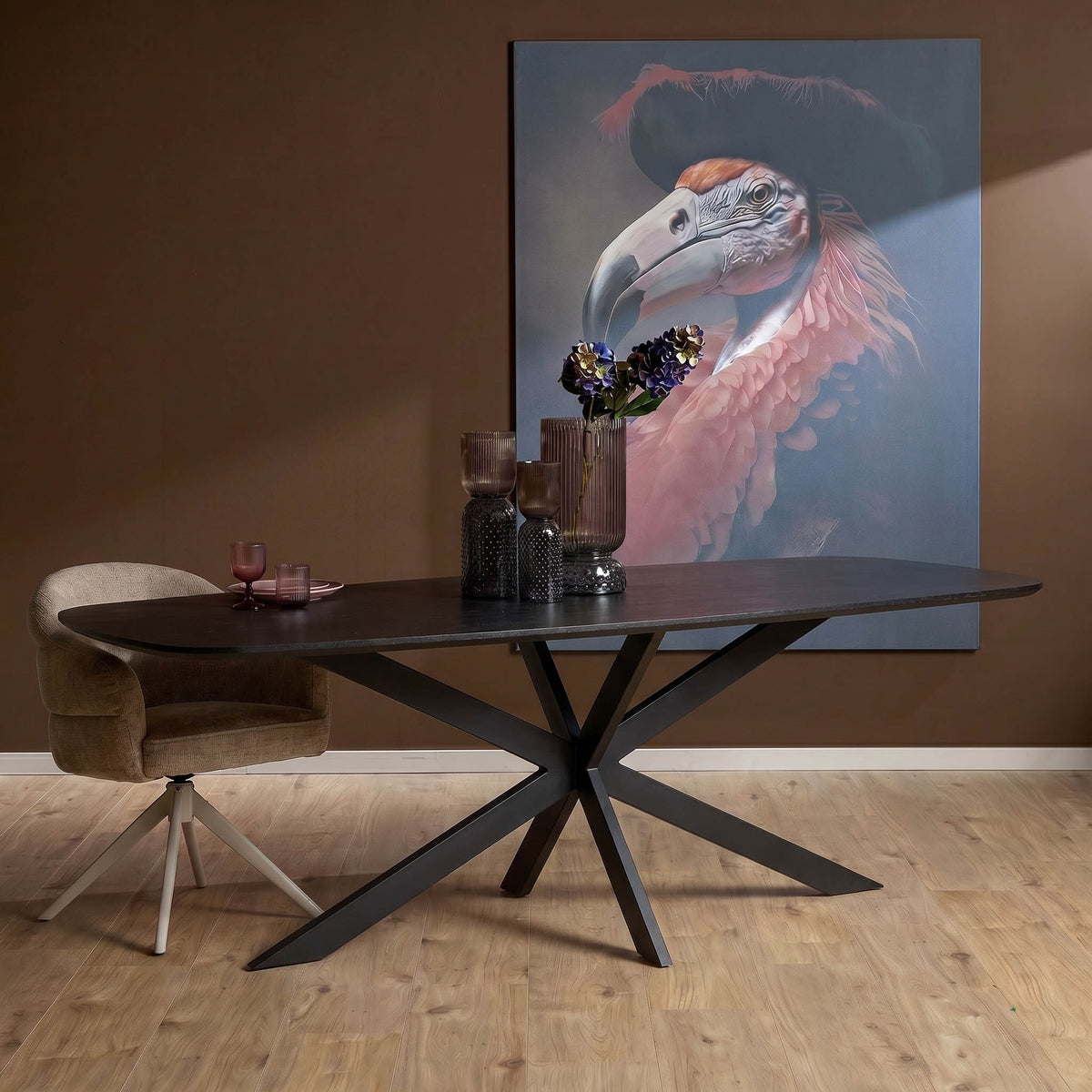 Eettafel Elegance Zwart | Deens ovaal | 240x110 cm