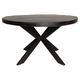 Ronde eetkamertafel Denver met donker blad en X-poten, 150 cm