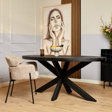 Eetkamertafel Denver Zwart | Ovaal | 160 cm