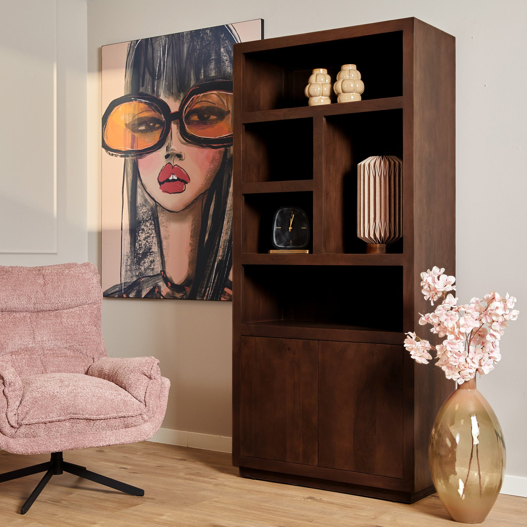 Vakkenkast Brussel Bruin | 90 cm