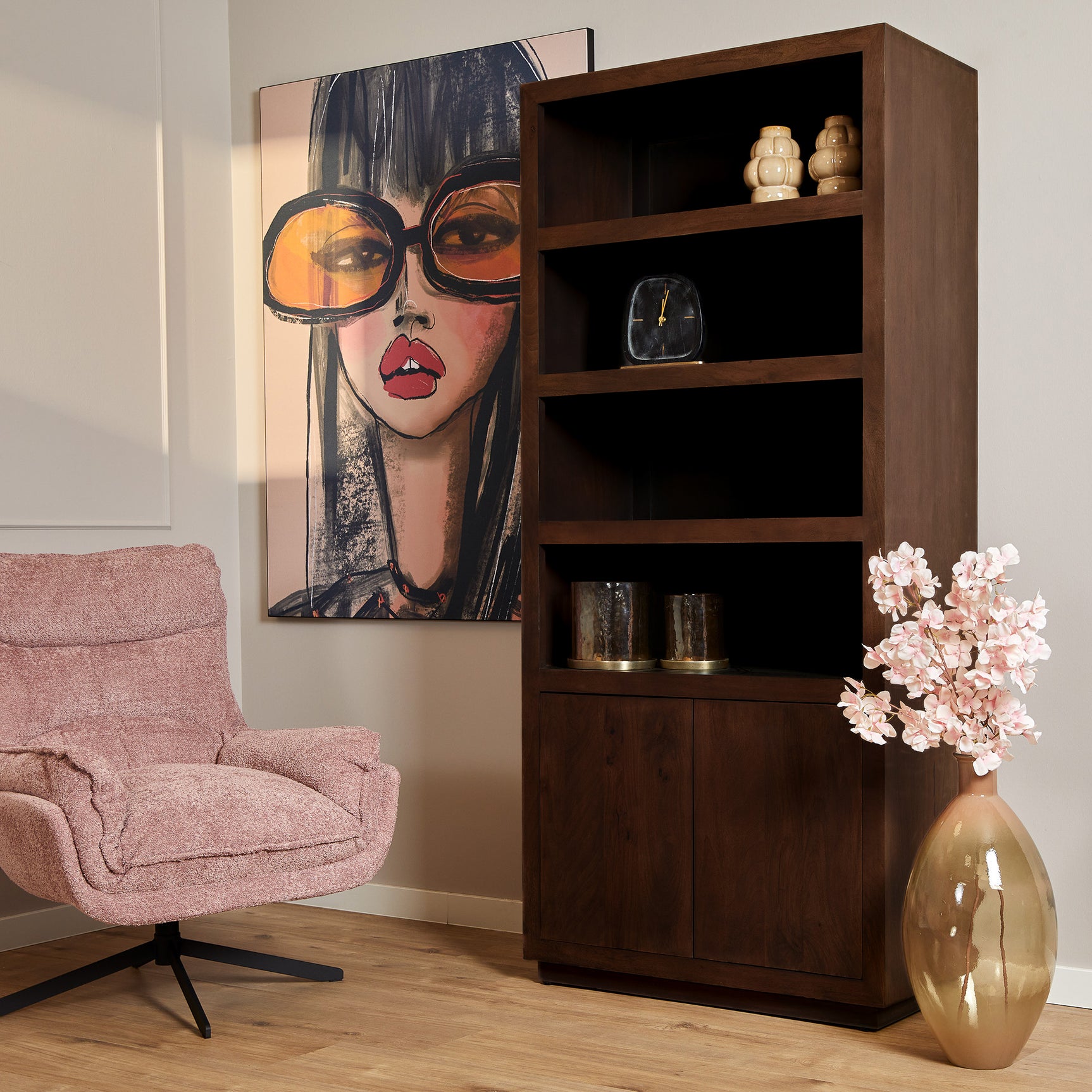 Boekenkast Brussel Bruin | 90 cm