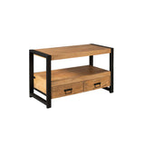 Tv-meubel Boaz 100 cm met open plank en 2 lades met zwarte handgrepen