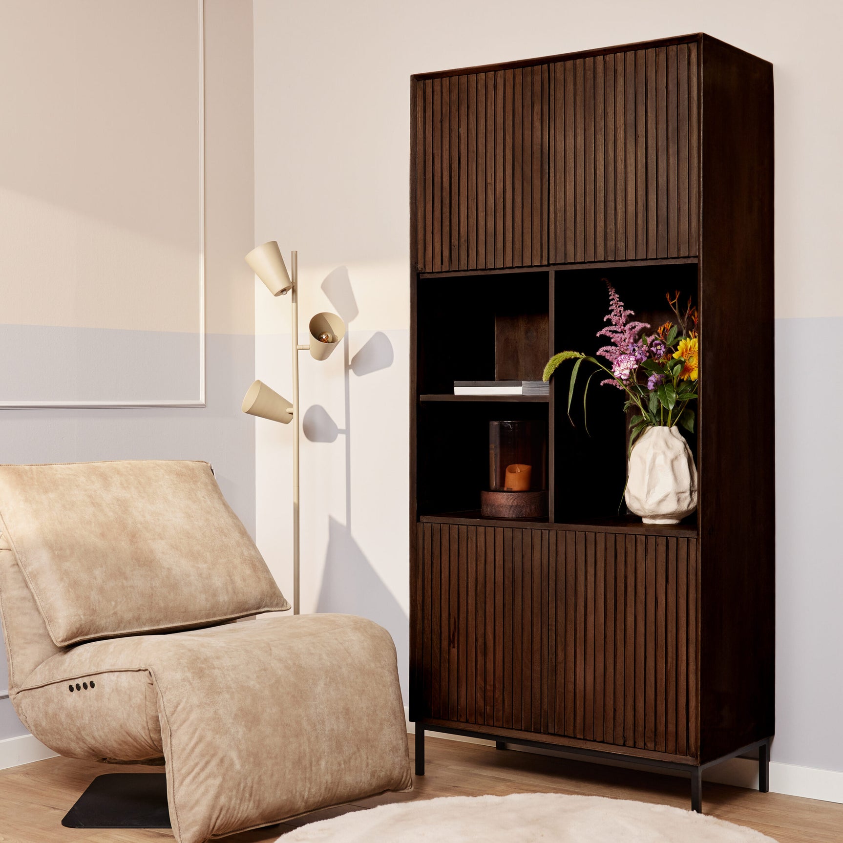 Vakkenkast Madison Bruin | 90 cm