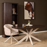 Eettafel Madison Brown | 160 cm | Deens ovaal | poot zandkleurig
