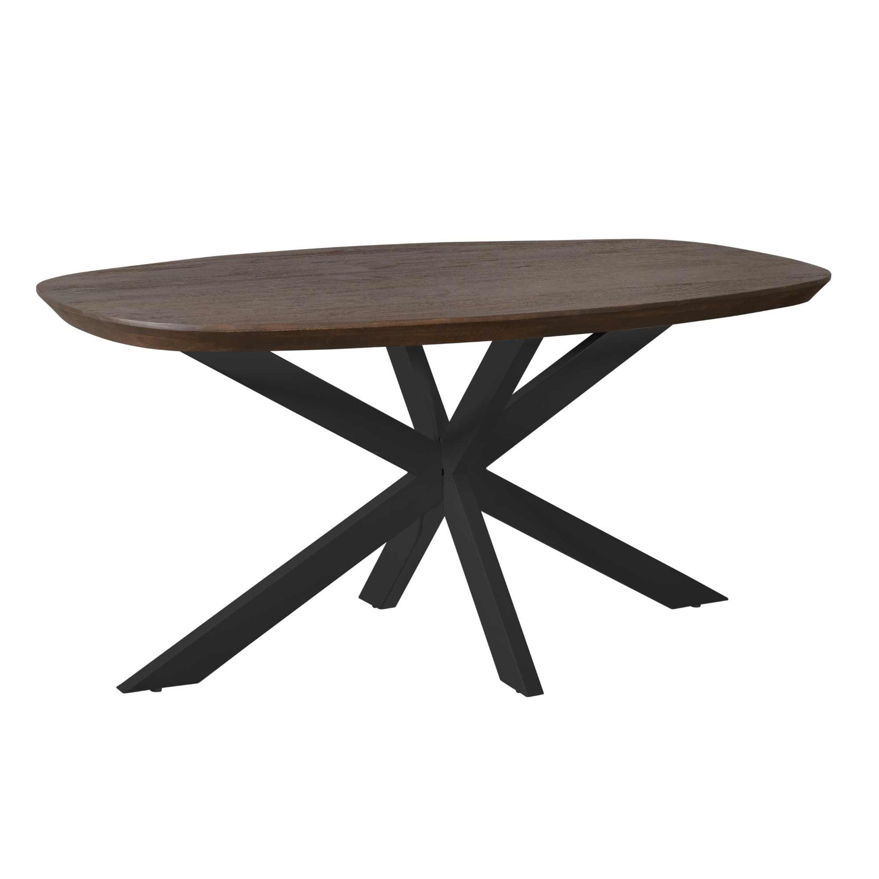 Eettafel Madison Bruin | 160 cm | Deens Ovaal | Poot Zwart