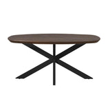Eettafel Madison Bruin | 160 cm | Deens Ovaal | Poot Zwart