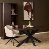 Eettafel Madison Bruin | 160 cm | Deens Ovaal | Poot Zwart