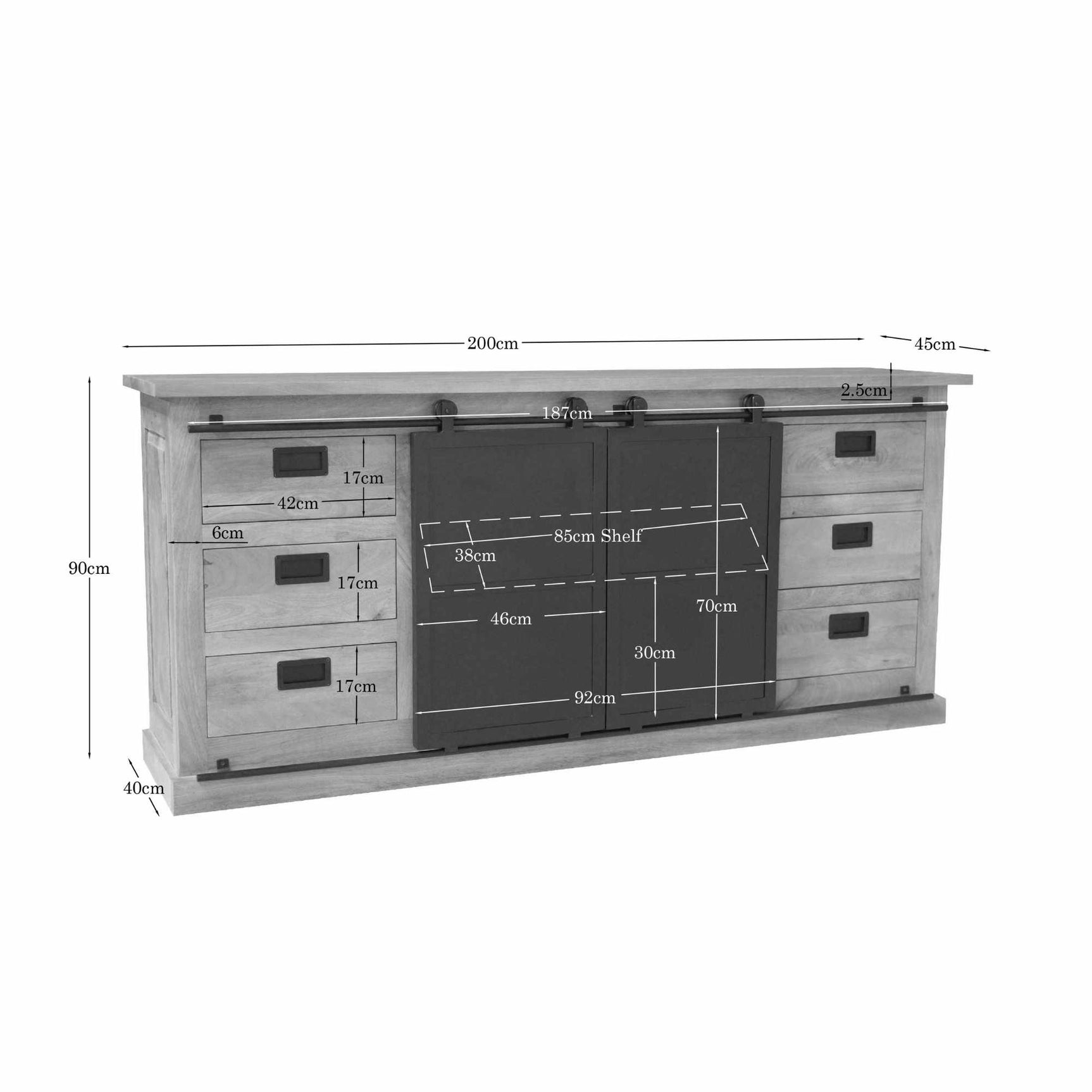 Dressoir Fresno | 200 cm