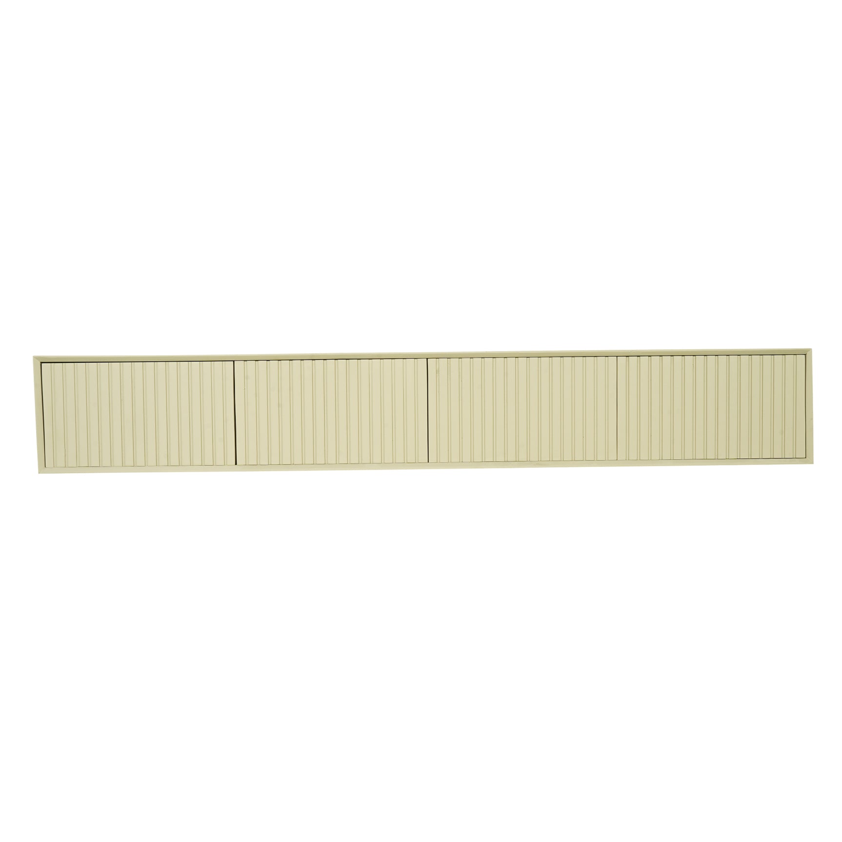 Zwevend tv-meubel Madison zandkleurig front met verticale ribbels en twee deelsecties