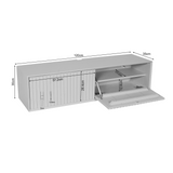 Tv-meubel maatvoering 120×35×30 cm; open klep met 12,8 cm hoogte