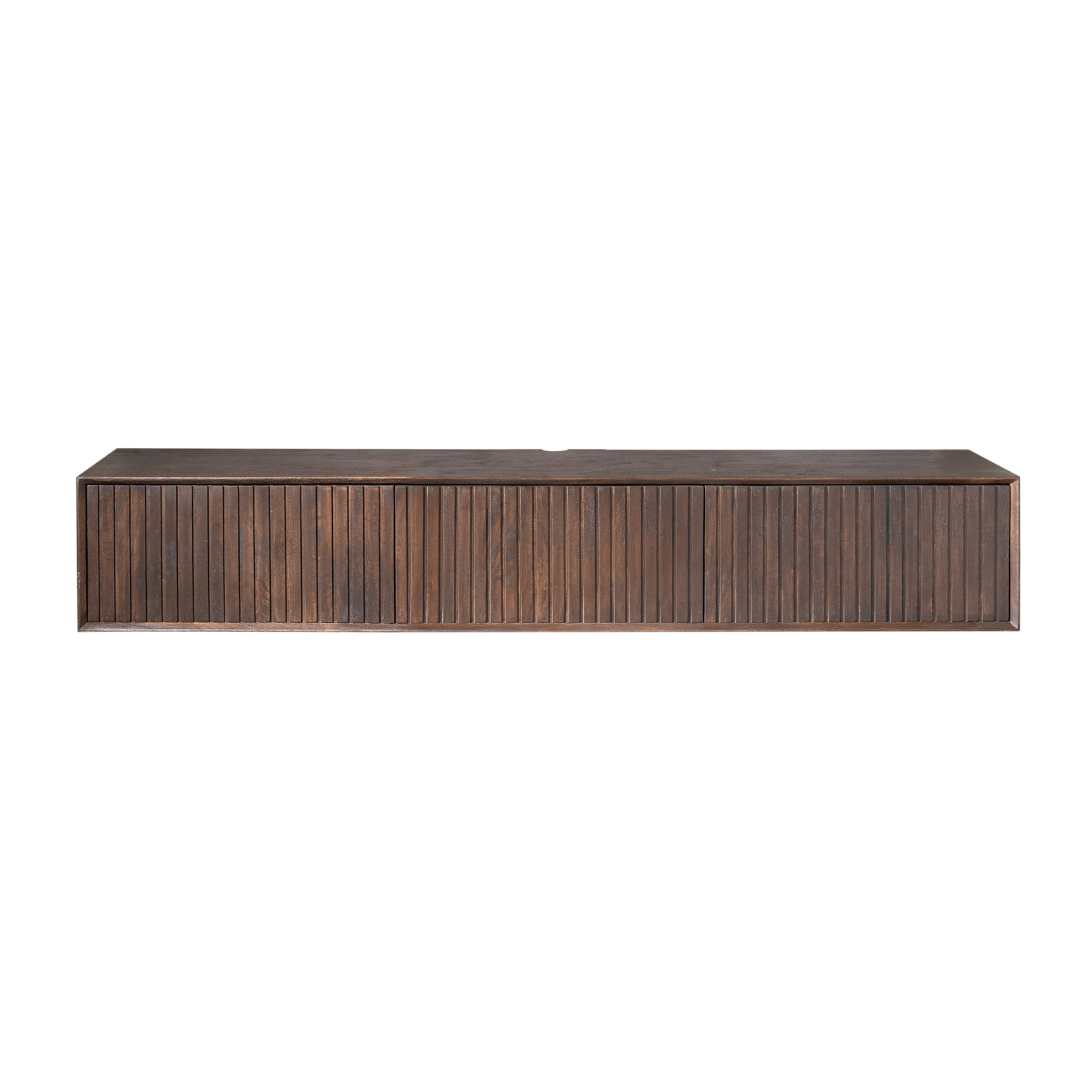 Zwevend tv-meubel Madison bruin wandmeubel met ribbelfront en lange lade
