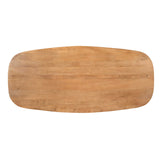 Ovaal tafelblad in naturel hout met afgeronde randen en zichtbare houtnerf