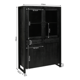 Vitrinekast Boaz Zwart | 115 cm
