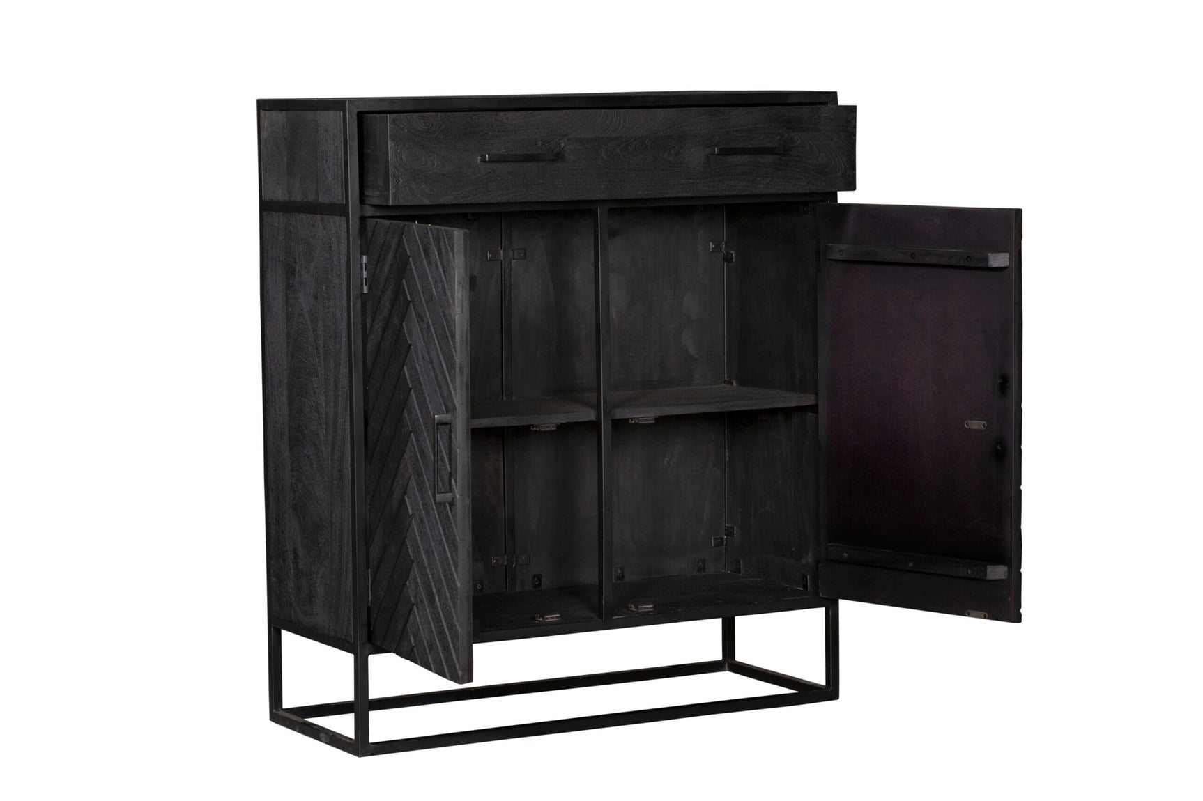 Kast New York | Mangohout en staal | 100 cm