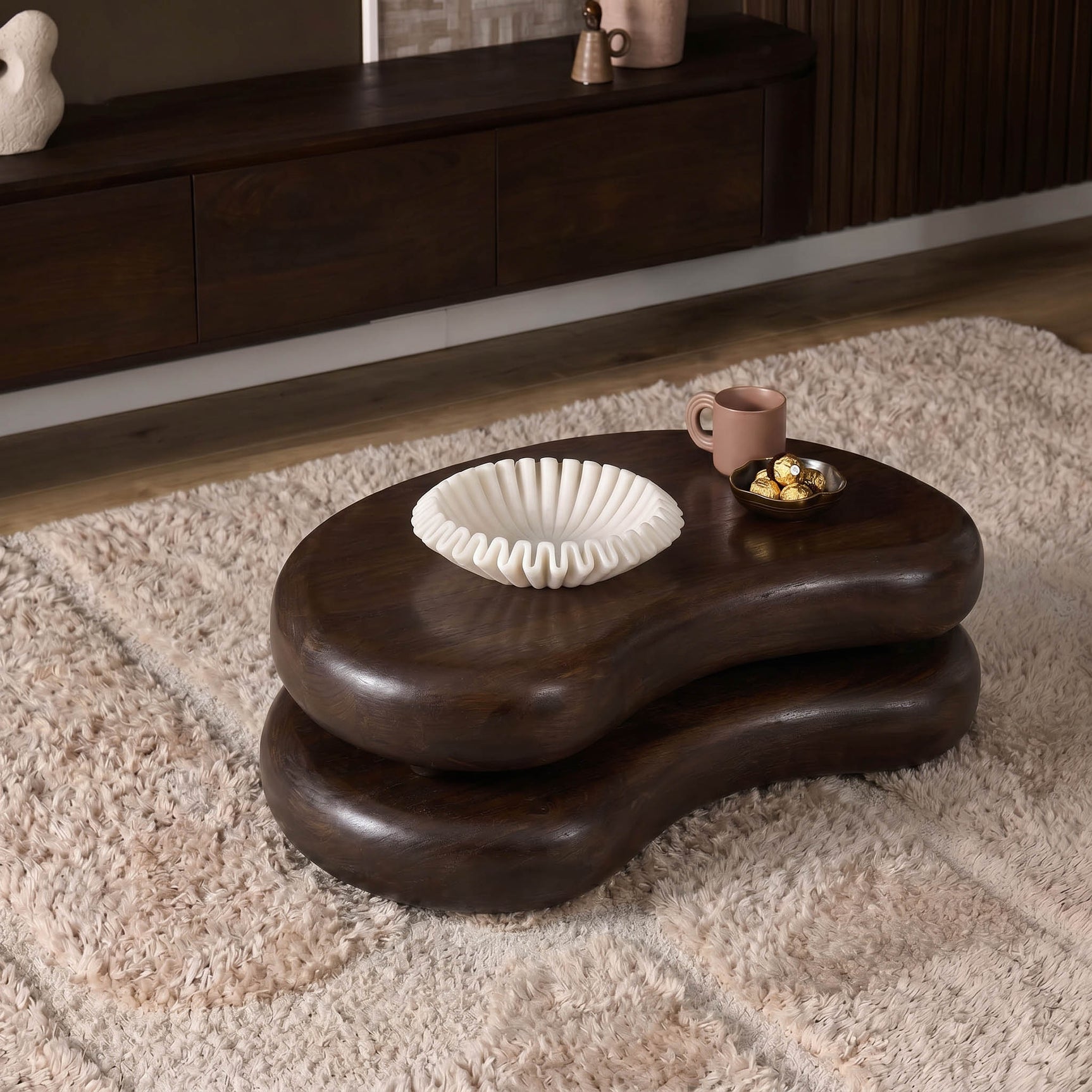 Salontafel Mads mangohout bruin 99 cm