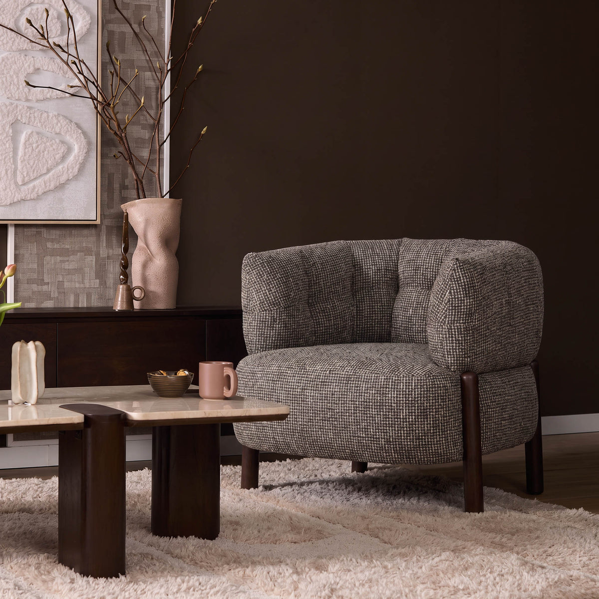 Fauteuil Feda bruin