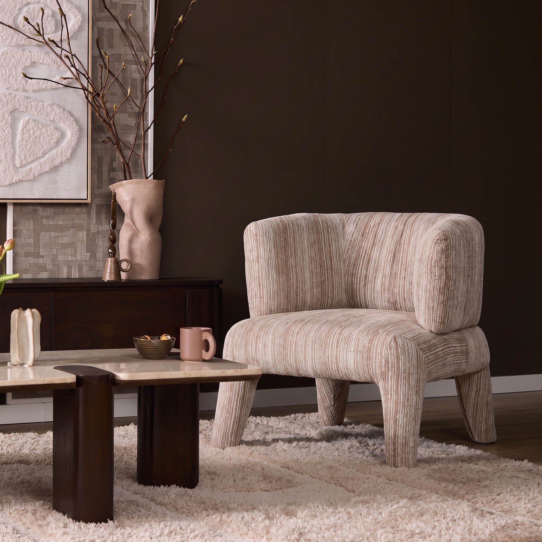 Fauteuil Eva pruim
