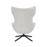 Fauteuil Olivia in gebroken wit met brede rug en zwarte kruispoot