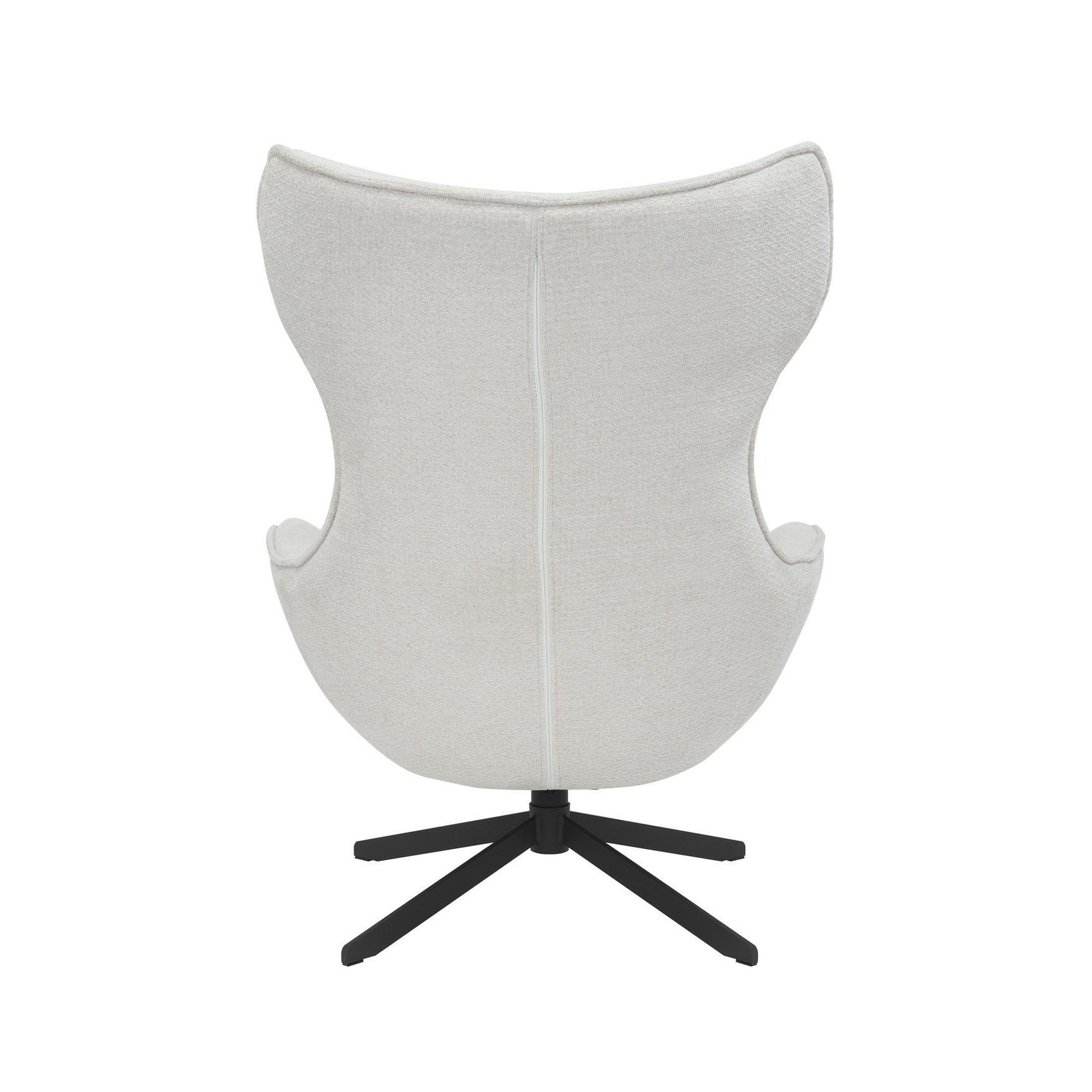 Fauteuil Olivia in gebroken wit met brede rug en zwarte kruispoot