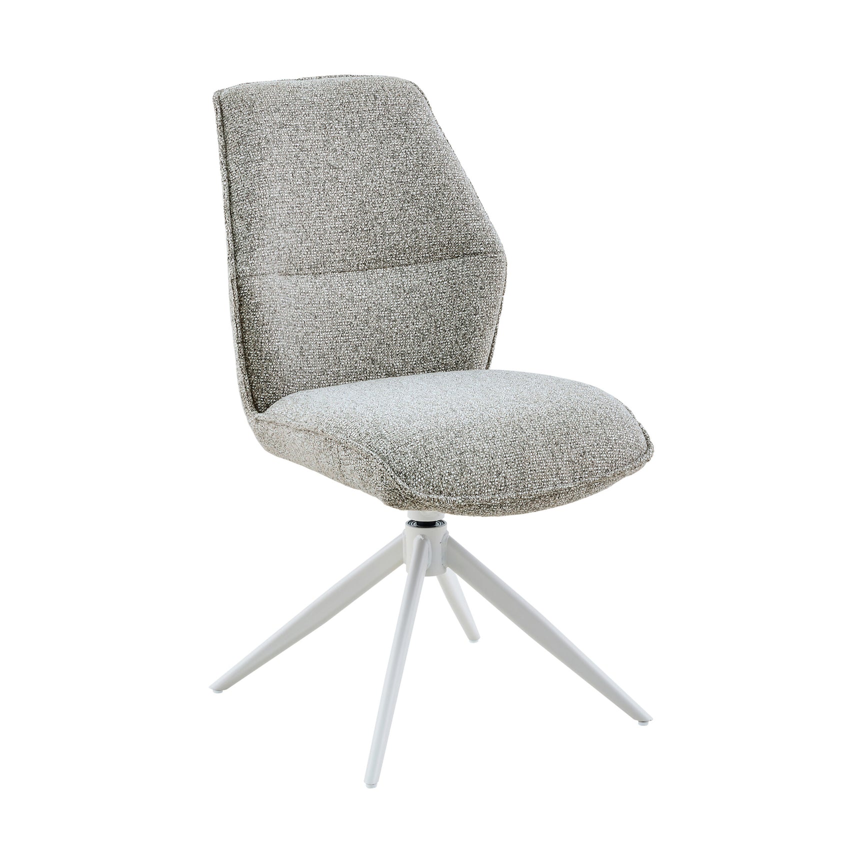 Beige eetkamerstoel Hera met gestoffeerde zitting en rug, 3-poot onderstel