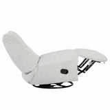 Lichtgrijze relaxfauteuil Lazy met open voetensteun en verstelknop