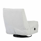 Lichtgrijze relaxfauteuil zijaanzicht met voetensteun en zwarte onderstelring