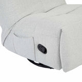 Lichtgrijze relaxfauteuil met verstelknop op de armleuning en rugverstelling