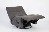 Donkergrijze relaxfauteuil Lazy met open staander en uitschuifbare voetensteun