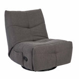 Donkergrijze relaxfauteuil Lazy met vaste armleuning en ronde voetbasis